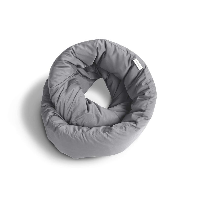 Huzi Infinity Pillow - Home Travel Soft Neck Scarf Support Sleep (Grey) - Image 1